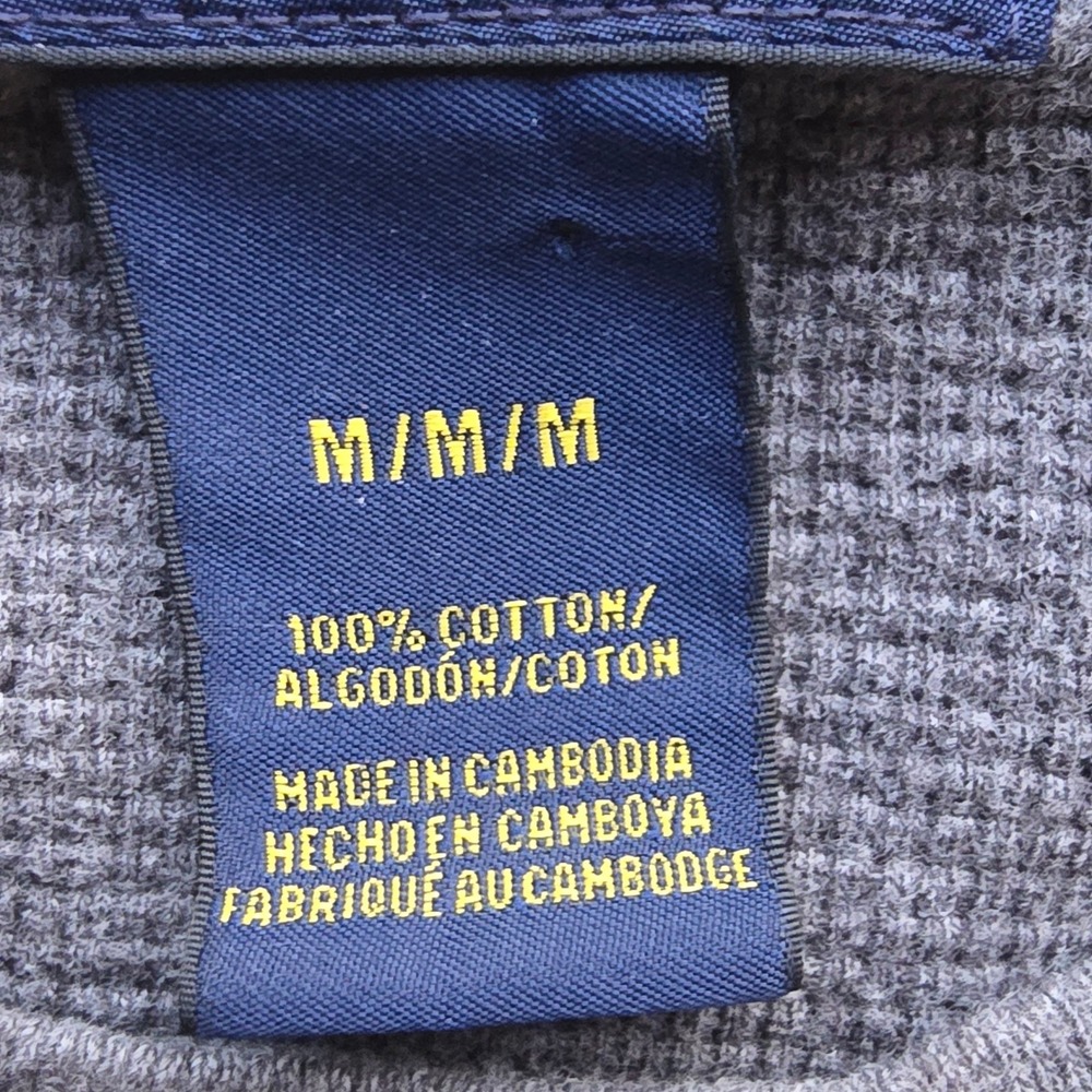 Polo Ralph Lauren Long Sleeve Thermal Shirt Crewneck Gray Men's Medium Pony Logo - Picture 4 of 16